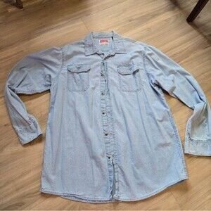 Wrangler Light Blue Casual Button Down Shirt